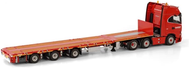 За WSI за iVeco S-Way како низок 6x2 двоен управувач за мега приколка NooTeboom-3 оска за Nooteboom Red Line 1/50 Diecast Truck Preiguled Model
