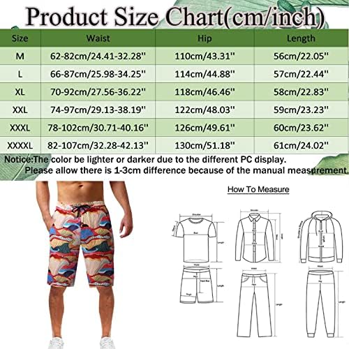 ZDDO Summer Shorts For Mens, Beach Boho Graphic Print Trunks Suction Swim Strunk