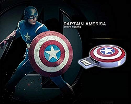 Преносен USB 2.0 Flash Drive Shield на Captain America приклучок и репродукција за компјутер/Mac/лаптоп/работна површина/