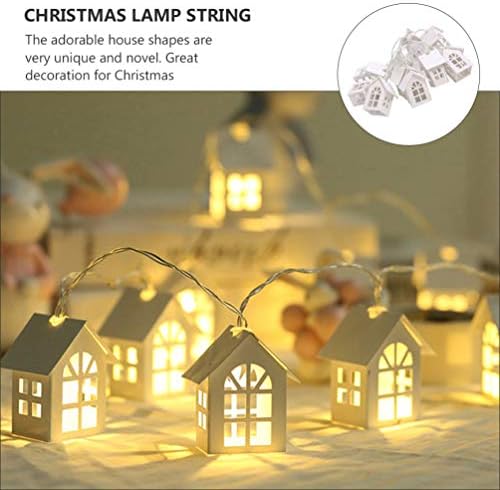 Bestoyard Божиќни LED жици светла LED XMAS String Lights куќа во облик на светлина Божиќна куќа завеса светла празник приврзок за Божиќна