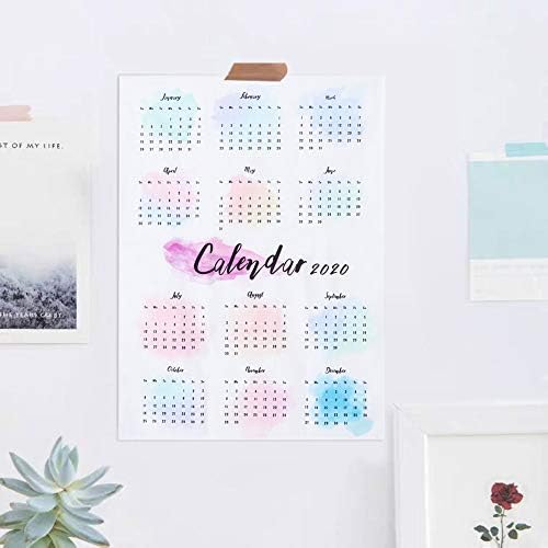 2020 Шарена календар за печатење на календари за печатење во wallидови, висечка календарска ткаенина домашна позадина декорација