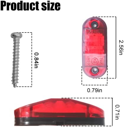 4 парчиња 2,5 Инчен Диоден Страничен Маркер За Приколка Светло, Овален Лед Маркер За Страничен Камион Лесен Водоотпорен 12v, Комплет За Светла