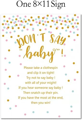 Не кажувајте бебешка облека за туширање, девојка вклучува знак за постојан 8x11, 60 мини розови облека