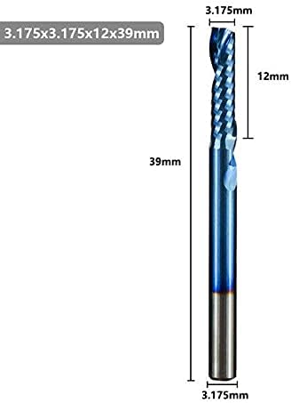 3,175мм Дијаметар на сечење 12мм должина 1/8inch Шанк со нано сино обложена крајна мелница за крајни мелници за рутер за рутер за дрво