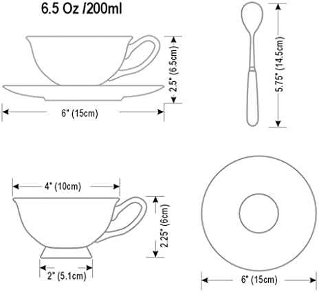 Хукаи Цвет Европски Стил Керамички Коска Кина Порцелан Попладне Чај Кафе Чаша Подарок Во Собата Со Чинија&засилувач;Лажица И
