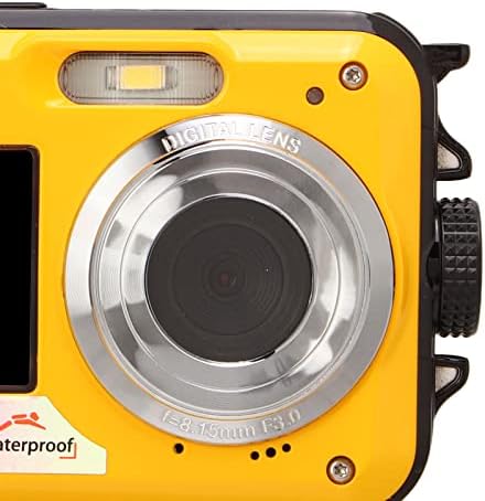 Подводна дигитална камера, 10ft водоотпорна камера од 48MP со предниот заден двоен екран, 16x зум, 2S 5S 10S селфи, камера за снимање на фотографии за нуркање за деца