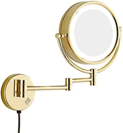 Futeni Vanity Mirror, шминка огледало Vanity Mirror LED осветлен wallид монтиран 7x зголемување од двострана 360 ° вртење на козметичко огледало за бања
