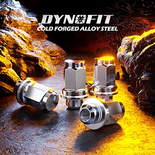 Dynofit 12mmx1.5 Lug на тркала Ореви 1,87 инчи 47мм должина 13/16inch 21мм хексадецимален ОЕМ, 24х хромирано маг седиште, затворени крајни лагини