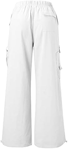 Keusенски женски панталони со високи половини широки панталони панталони панталони лабави панталони со џеб со џебни џебови