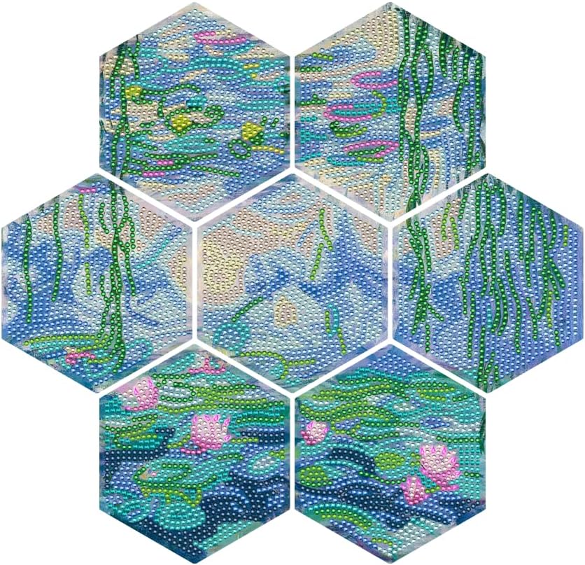 Нихо-iumиума ван Гог Дијамантски сликарски комплети, комплети на 7 парчиња хексагон, ван Гог, stвездени ноќни дијамантски комплети