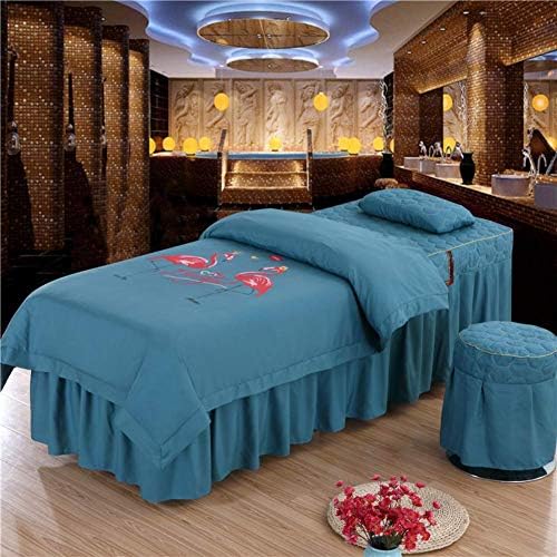 Zhuan Premium Massage Table Setts со сет за масажа за одмор на лице за масажа за масажа на здолништа 4 парчиња за преносна прилагодлива масажа за убавина за убавина-navy 70x180cm