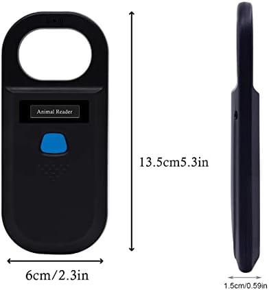 Преносен OLED дисплеј ПЕТ микрочип скенер, FDX-B ISO 11784/11785 и RFID Emid Animal Handheld Reader со складирање на информации за следење