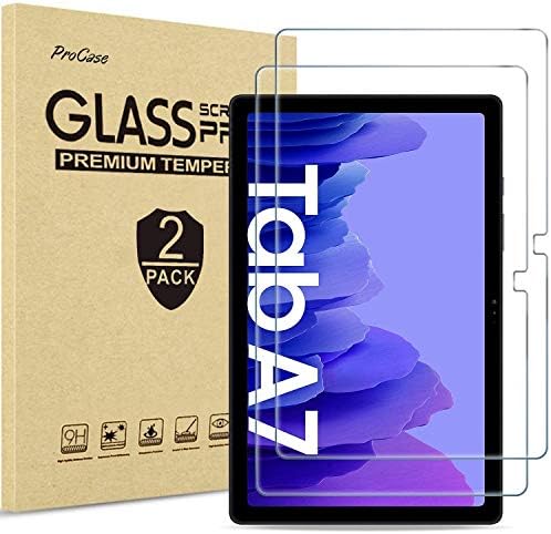 [2 пакет] Procase Galaxy Tab A7 10.4 2020 Заштитник на екранот T500 T505 T507 пакет со Galaxy Tab A7 10.4 Trifold Stand Hard Shell Folio