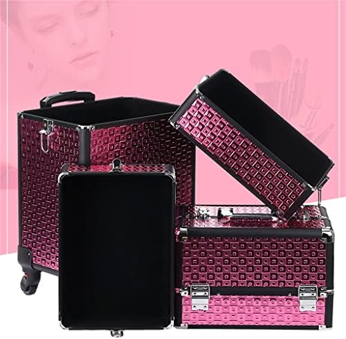 МУЛТИФУНКЦИОНАЛНА Повеќеслојна количка кутија За шминка Од Алуминиумска Легура Шминкер И Кутија За Шминка Кутија Со Алатки