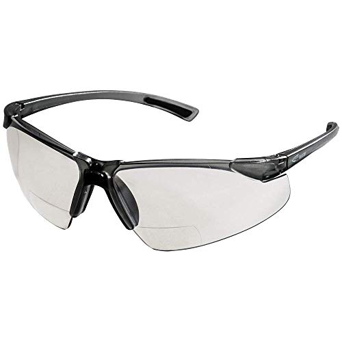 Sellstrom за заштитни безбедносни очила отпорни на гребење, бифокални -2,00 читач чисти леќи, црна рамка, S74203