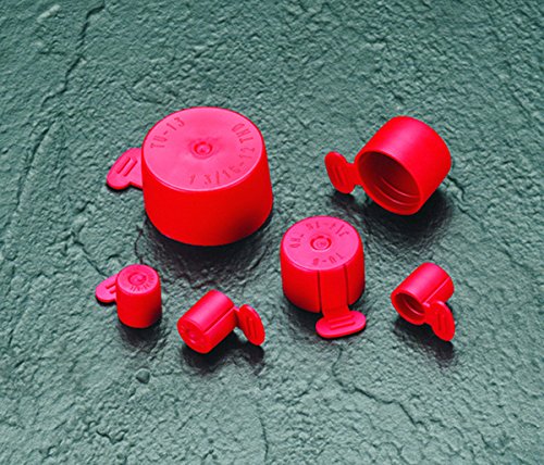 CAPLUGS QTU10Q1 Пластично флексибилно капаче за солза до капачето на капакот 7/8 TUV-10, PVC, до големината на навојката 7/8, црвена боја