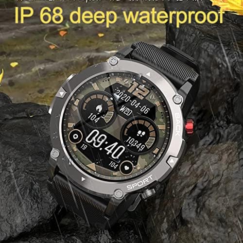 Smart Watch Men Bluetooth Повик SmartWatch IP68 водоотпорен здравствен мониторинг 360 HD 15 дена во мирување часовник за мажи