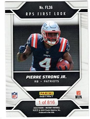 Пјер Силен rуниор RC 2022 Panini Instant RPS First Reok Dookie /816FL36 NM+ -MT+ NFL Фудбалски дебитант Премиера Патриоти