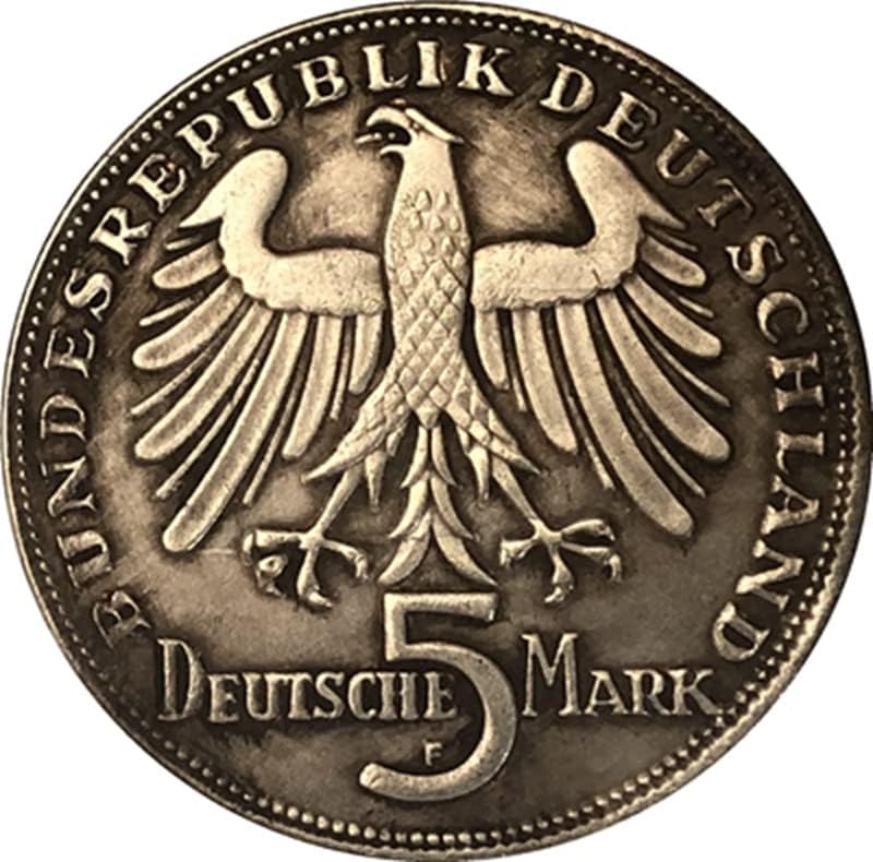 1955 германски Монети 5 Марки Бакар Сребрени Антички Монети Монети Ракотворби Колекција може Да Удар