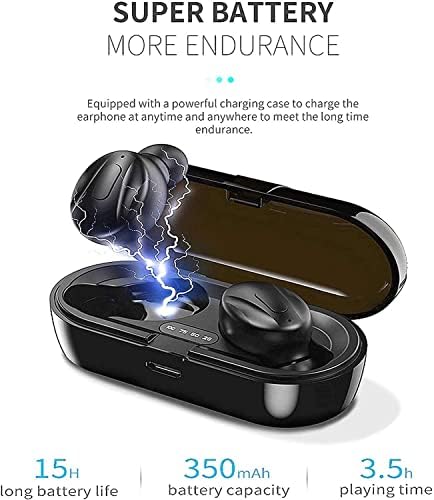 Hoseili 【2022New EditionBluetooth Слушалки.Bluetooth 5.0 Безжични слушалки во уво стерео звук микрофон мини безжични уши со слушалки и преносен случај за полнење за iOS Android компјутер. XG2