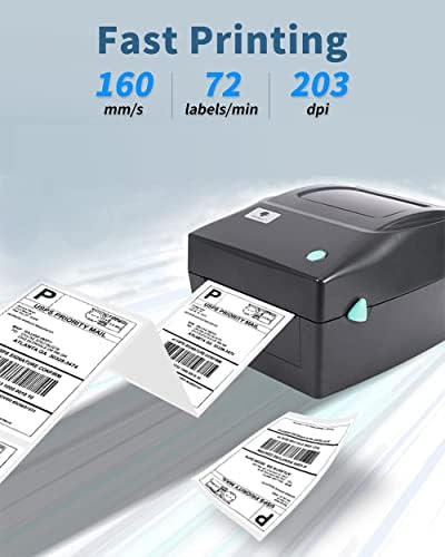 Печатач за етикети за испорака за пакети за испорака, печатач за термичка етикета за десктоп за мал бизнис, адреса за баркод печатач компатибилен со UPS FedEx USPS Etsy Shopify