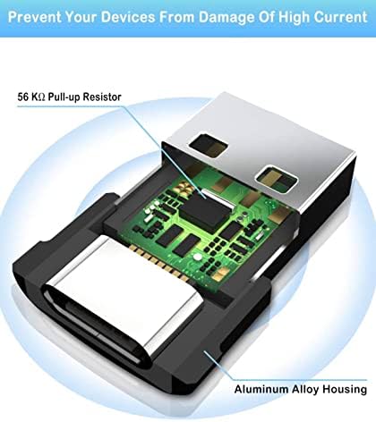 USB до USB C адаптер-2-пакет USB до C адаптер-Adapterенски до машки адаптер за напојување-USB C адаптер за полнење и пренесување на