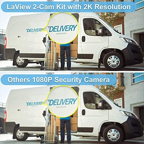 Laview 2K безжична безбедносна камера на отворено 64 GB SD картички пакет домашна безбедност систем со 270-дневен век