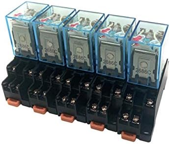 5 компјутери AC 110/120V 5A COIL 5mm DIN Rail DPDT 8PINS реле за напојување + база