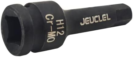 JEUKLEL 12mm Хексадецимален Ударен Бит Штекер, H12 1/2-Инчен Ударен Погон Ален Приклучок, Cr-Mo Челик Продолжен Хексадецимален Шрафцигер Приклучок Адаптер