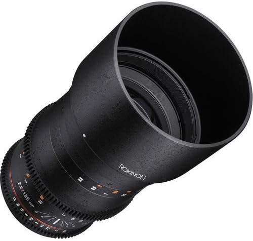 Rokinon Cine DS 135mm T2.2 Телефото Сине леќи за Sony E со микрофон за кондензатор за супер кардио -кондензатор за командант