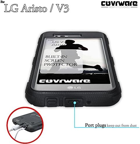Covrware AEGIS Case Case for LG Aristo 3/Aristo 2/Aristo/Fortune/Fortune 2/Rebel 2/4/Zone 4 Вграден заштитник на екранот за вграден