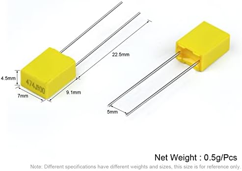 Кондензатор за корекција на Gande 20PCS Полипропилен Безбедност на пластична филмска кондензатор 100V-630V 1NF ~ 470NF 102J 103J 104J 394J 475J 223J