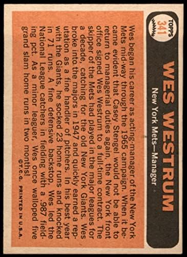 1966 Топпс 341 Вес Веструм Newујорк Метс ВГ/Екс Метс