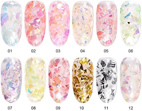 Kads 12 бои сјај за нокти сјајно искривено пролетно лето декорација на ноктите за нокти дизајн DIY
