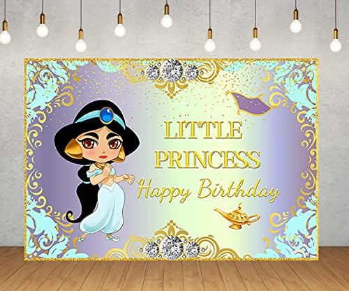 Бебе Јасмин Принцеза Позадина За Украси За Роденденски Забави Аладин Банер за Материјали за Забави за Туширање За Бебиња 5х3фт