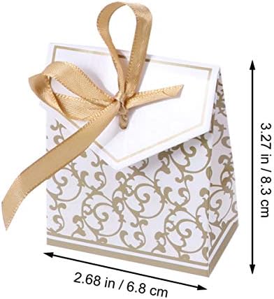 Кутија За Подароци За Бонбони ТОЈАНДОНА Кутии за Свадбени Услуги 50 парчиња Кутија За Бонбони и Златни Кутии За Подароци Торта