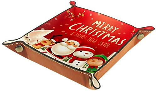 Lyetny Merry Christmas Night Organiter Tray Space Storage Box Bedide Caddy Desktop Tray Промена на клуч за парични парички