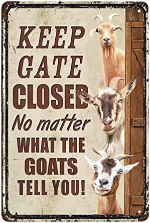 Зачудувачки овци смешни чувари затворен метален знак, подарок за сопственици на овци, dcor gate home wallид декорација уметност знак
