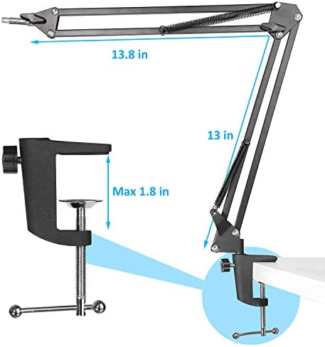 Микрофон Стојат За Фифине K670 670B, Бум Рака Со Шофершајбната И Кабел Ракав Компатибилен Со FIFINE USB Подкаст Микрофон, Професионални Прилагодливи