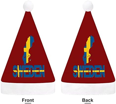Шведска Мапа Знаме Божиќна Капа Дедо Мраз Шапка Смешни Божиќни Капи Празнични Капи За Жени/Мажи