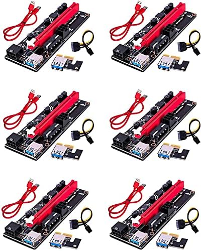 Ver009s GPU Riser Express Kits 16x до 1x PCIe Riser за Bitcoin Litecoin ETH рударство ,,, 60см USB 3.0 кабел 6 парчиња