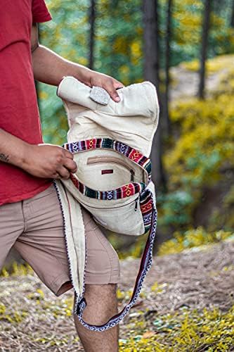трендовски голем хималајски коноп рачно изработена бохо странична торба за рамо, странична торба со вкрстено тело, чанта за гласник.