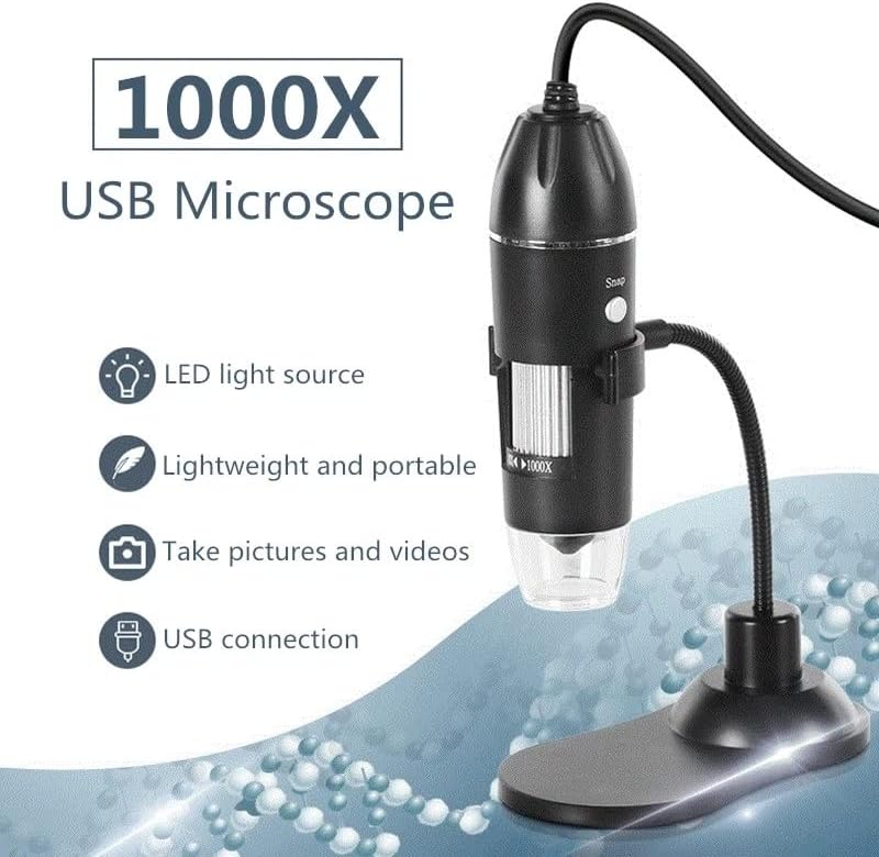 N/A прилагодлива 1000x/1600x USB дигитален микроскоп фотоапарати 3 во 1 електронски микроскоп со 8 -лесен светлосен зумирање Зголемување на стаклото