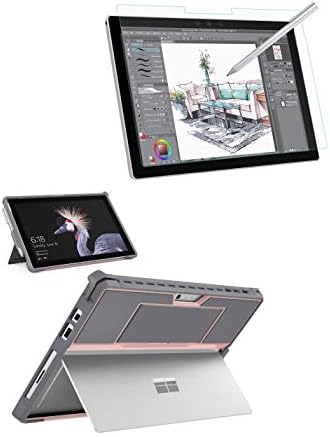 Моко-во-едно заштитен куќиште со солиден капак со заштитен екран на хартија, компатибилен со Microsoft Surface Pro 7 / Pro 6