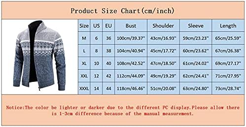 Случајни џемпери на кардиган на мажите од Беуу, тенок фит плетена целосна патент џемпер со џебови со џебови шарени топла зимска надворешна облека