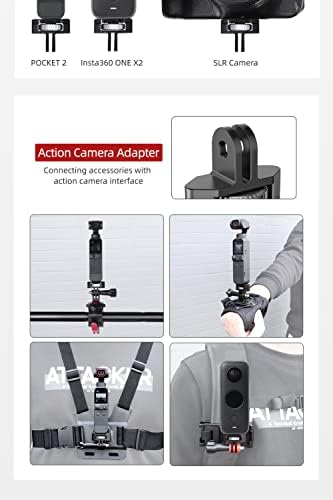 Csyanxing Camera 360 ° Прилагодлив 1/4 метален адаптер за DJI Pocket 2 за Insta360 за еден x2 за SLR