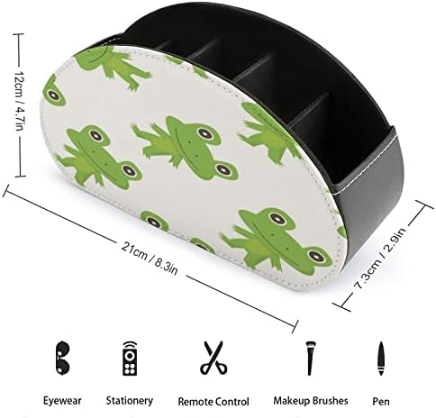 Држач за далечински управувач со шема на жаби/caddy/кутија/фиока со 5 прегради PU Fore Chapy Organizer со симпатична печатена шема