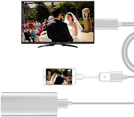 UKCOCO 1M 3 во 1 USB женски до HDMI машки конвертор на адаптер за сплитер на полнач за полнач со USB моќност за трансфер на податоци