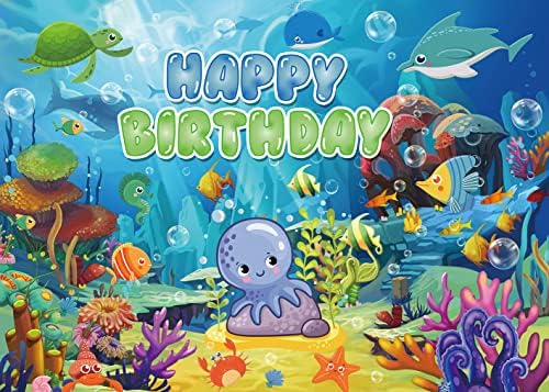 Цртан филм тематски подводни позадини Декорации за роденденски животни Пријатели забава позадина за деца торта маса забава за забава со фото реквизити