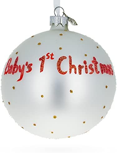 Снежен човек и бебешки елени прва Божиќна стаклена топка Божиќ украс 4 инчи